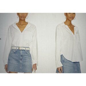 Citizens of Humanity Revolve Kayla Shirt Large White Button Up Poplin Cotton